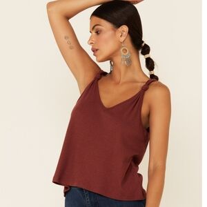 Pre Loved Women's XXL Shyanne Burnt Sienna Knot Strap Tank Top